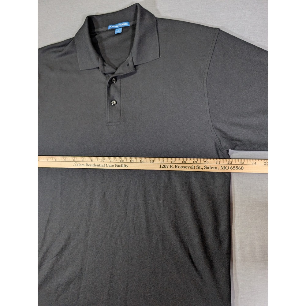 Port Authority Mens Black Short Sleeve Pique Polo Shirt Size L RN 90836 - Picture 4 of 9